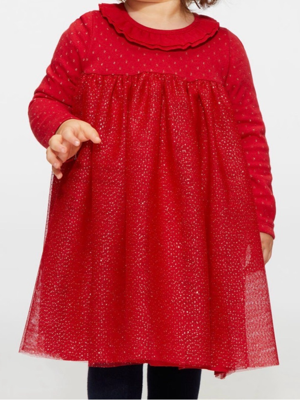 Petit Bateau Red Sparkle Baby Dress